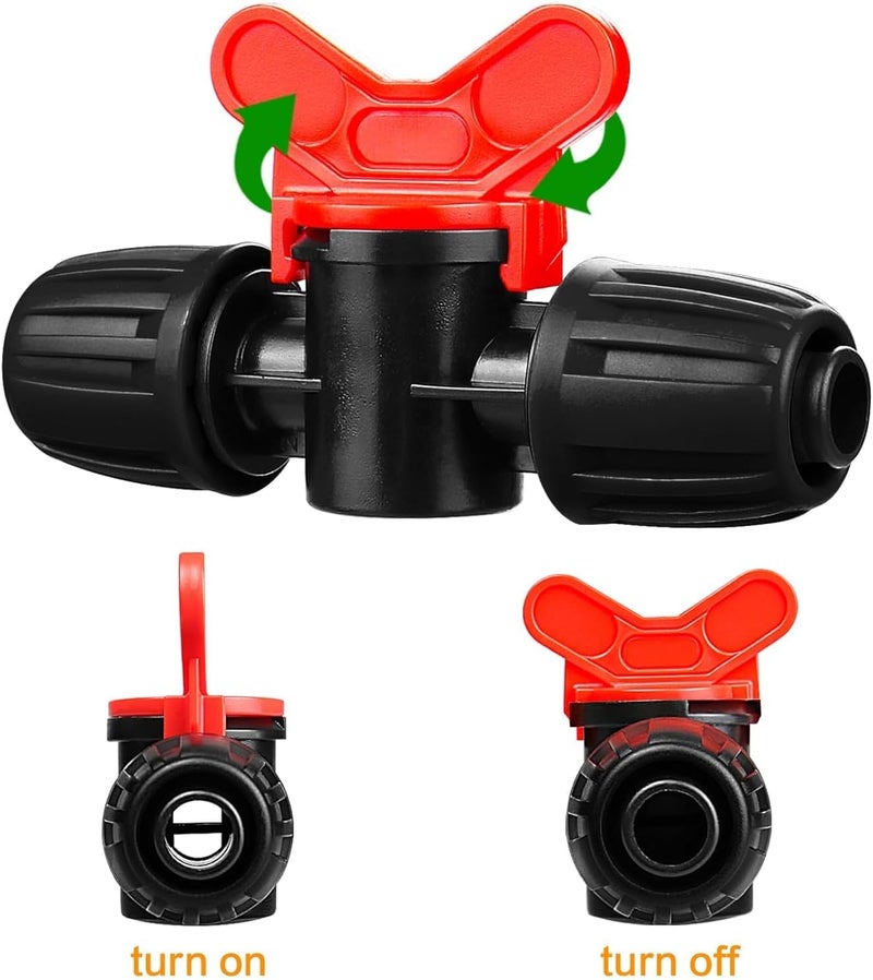 Gardrip 8 Pack Drip Irrigation Valve for 1/2 Inch Drip Tubing (1/2" ID x 0.65" OD)：1/2'' In-line Locked Barbed Ball Valve Drip Line Shut Off Valve Parts In Irrigation System for Garden - Image 5